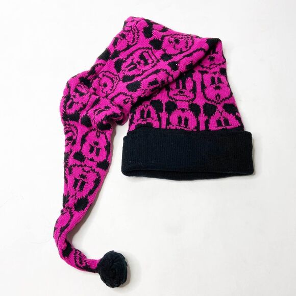 Vintage Disney Mickey Faces Pom Pom Nightcap Cap - Picture 1 of 9